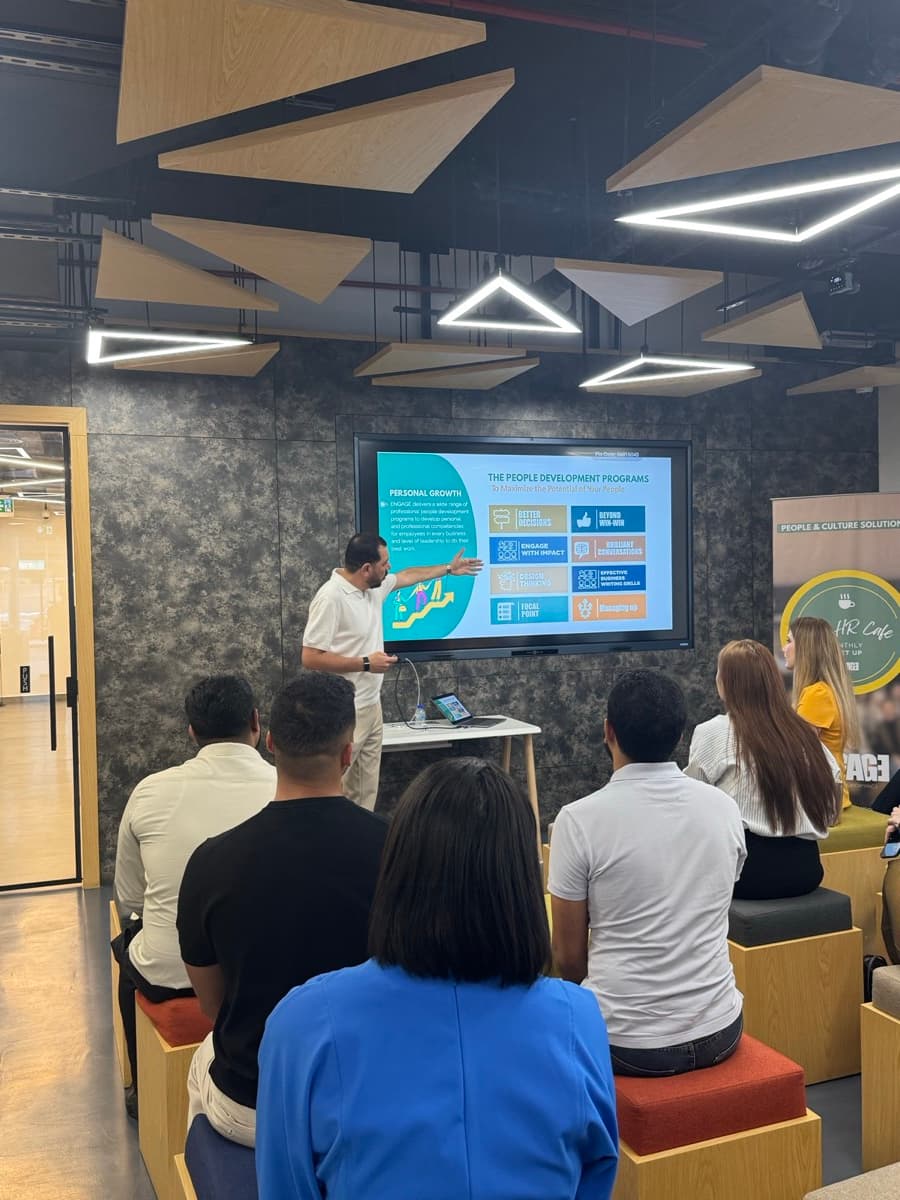 The room at an Engage HR Cafe meetup in Dubai — photo 4